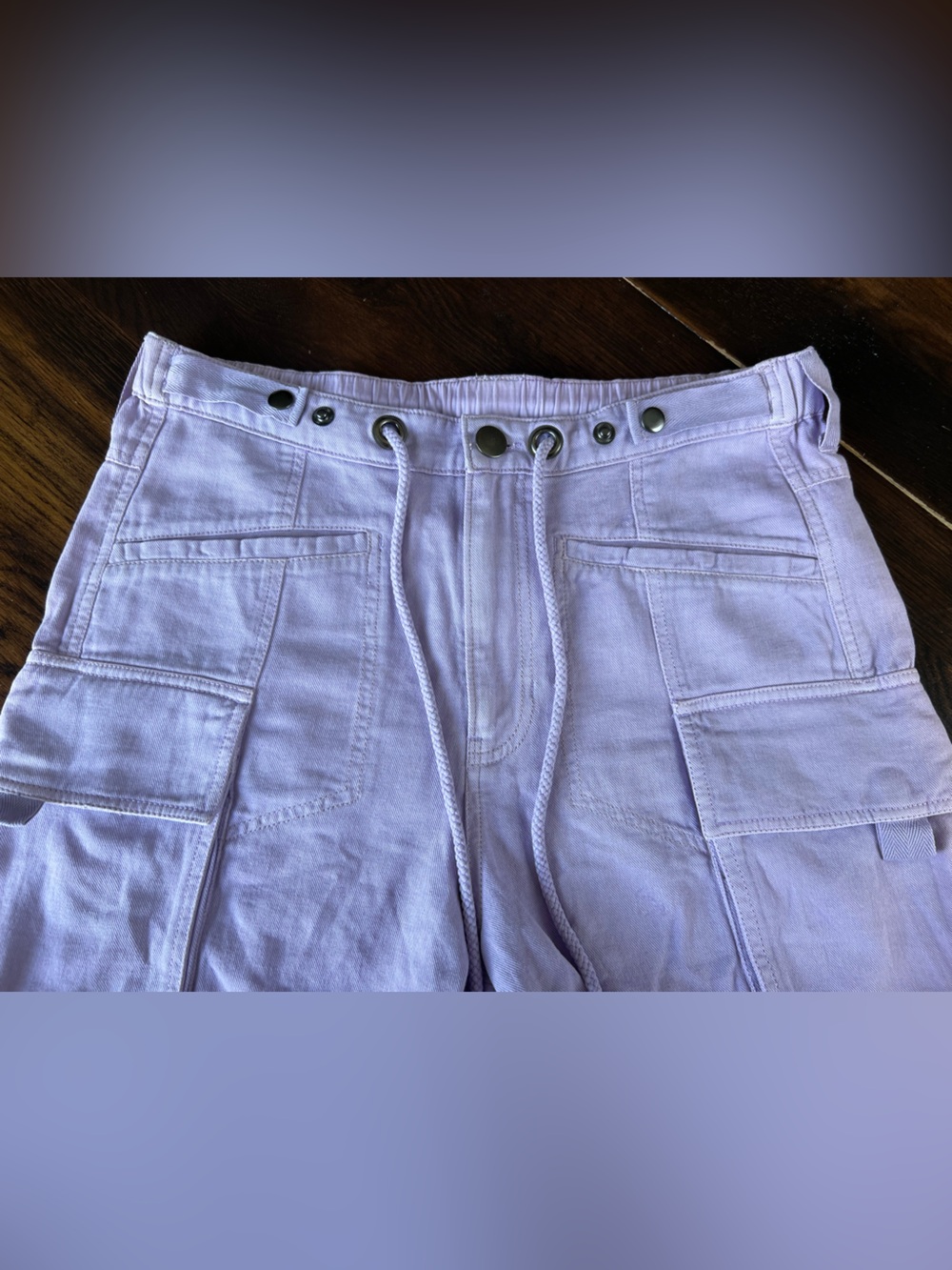 Free People Frankie Washed Shorts Women’s S Lilac Purple Sample Baggy Utility - Picture 3 of 16